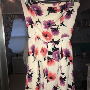 Strapless floral summer dress